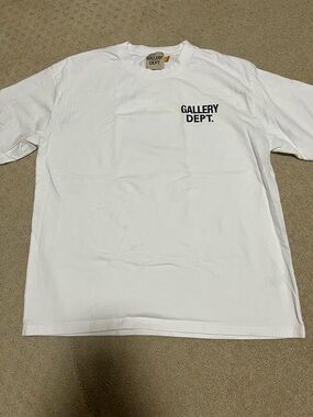 GALLERY DEPT White Long Sleeve Tee with Black Chest Logo
